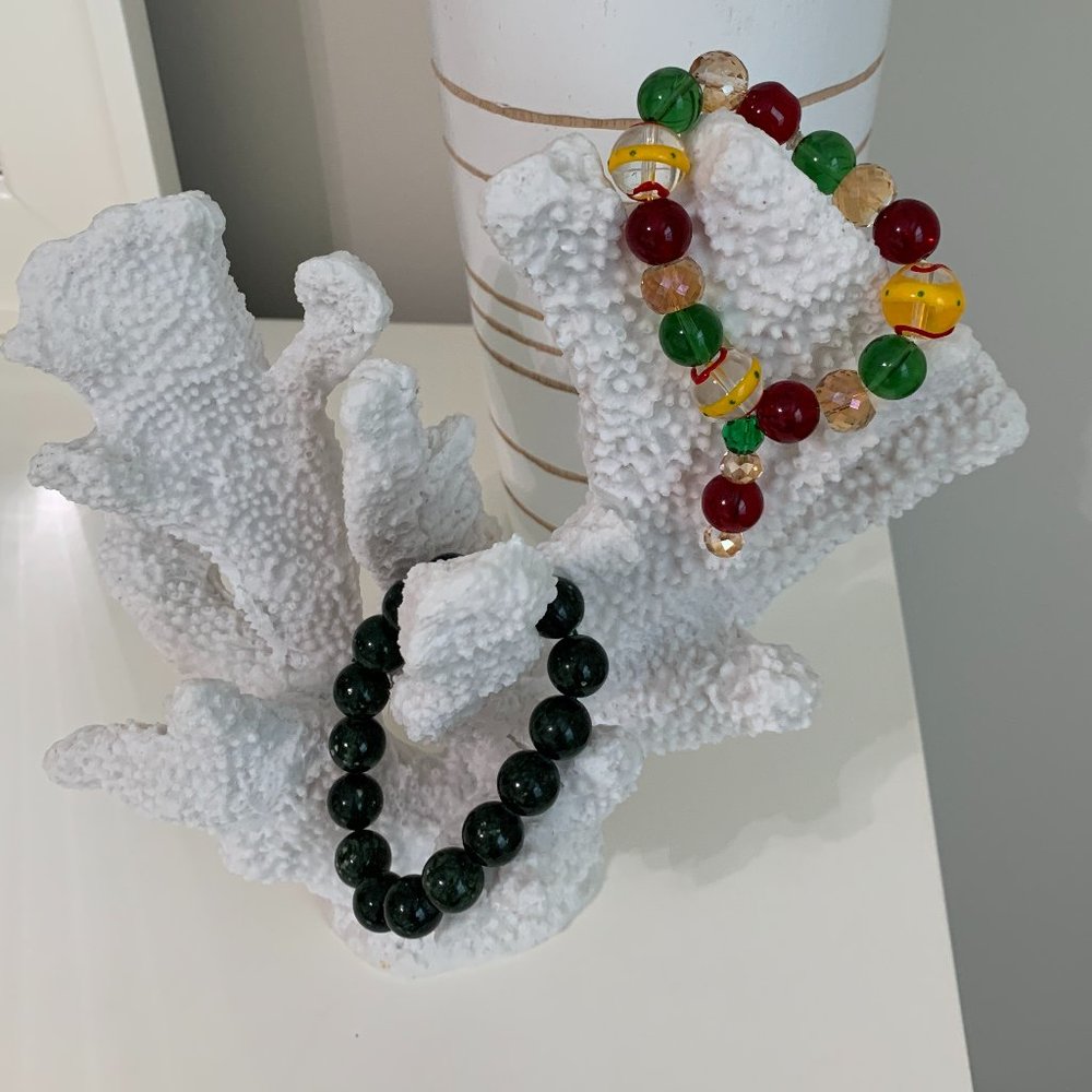 Set Of 2 Handmade Glass/Ceramic Bracelet.
